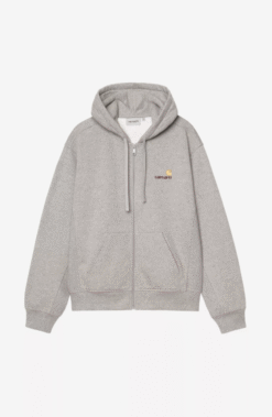 HOODED AMERICAN SCRIPT SWEATSHIRT GREY HEATHER