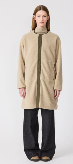 manteau tanta rain wear sherpa stone grey