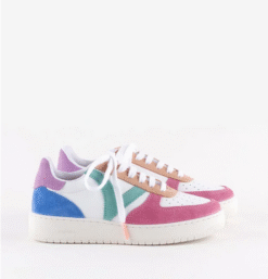 MADRID EFFET CUIR & DAIM MULTICOLORE ROSA