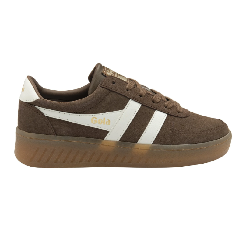 Gola Classics Grandslam Suede Trainers Otter Off White Gum 1
