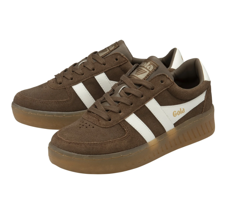 Gola Classics Grandslam Suede Trainers Otter Off White Gum 2