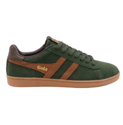 Gola Equipe II Suede Trainers Dark Kaki Umber Brown