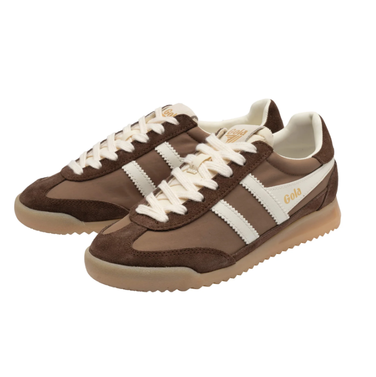 Gola Firefly Trainers Otter Dark Brown Off White 2