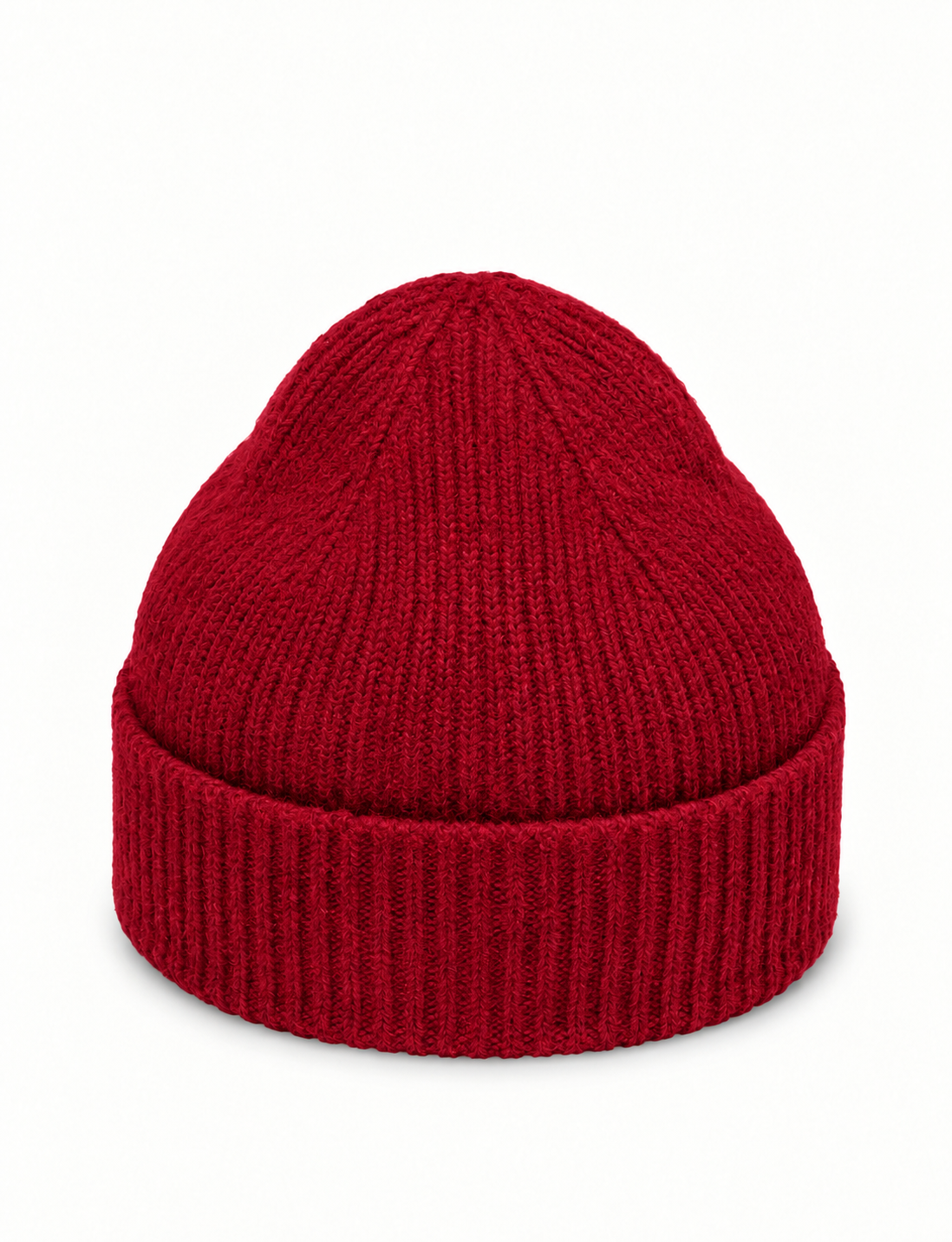 Bonnet tricoté bordeaux minimaliste